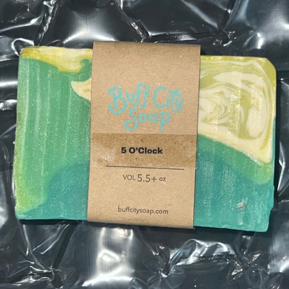 Buff City Soap 5 O'Clock Bar Soap 5.5oz Shea Butter New Artisan Soap